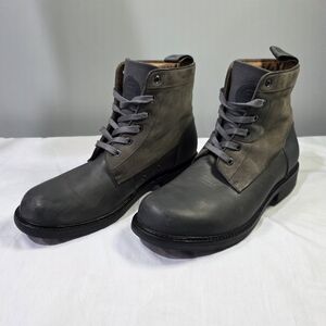 G Star RAW Classic Gray Suede/Leather Lace Up 7 Inch Mid High Work Boots. 9